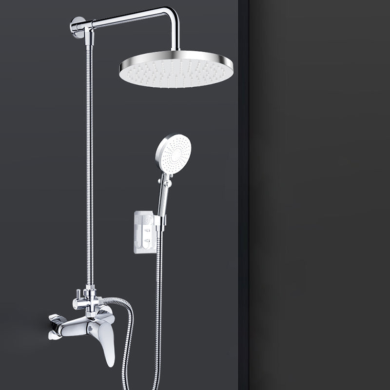 Sikunuo | Metal Shower Combo Contemporary Fixed Shower Head with Round and Rectangular Shape
