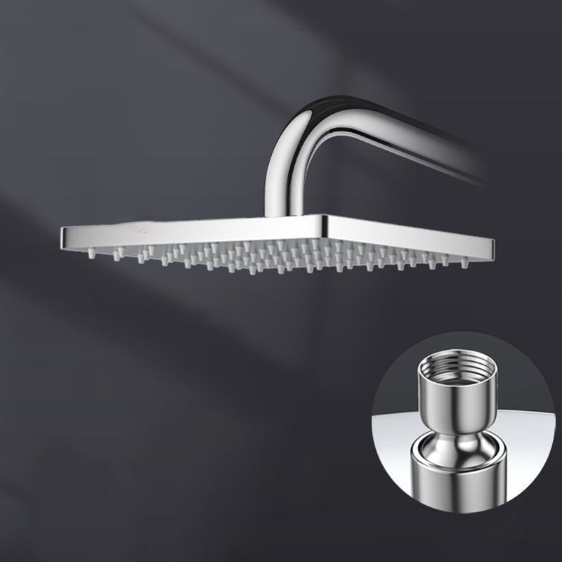 Sikunuo | Metal Shower Combo Contemporary Fixed Shower Head with Round and Rectangular Shape