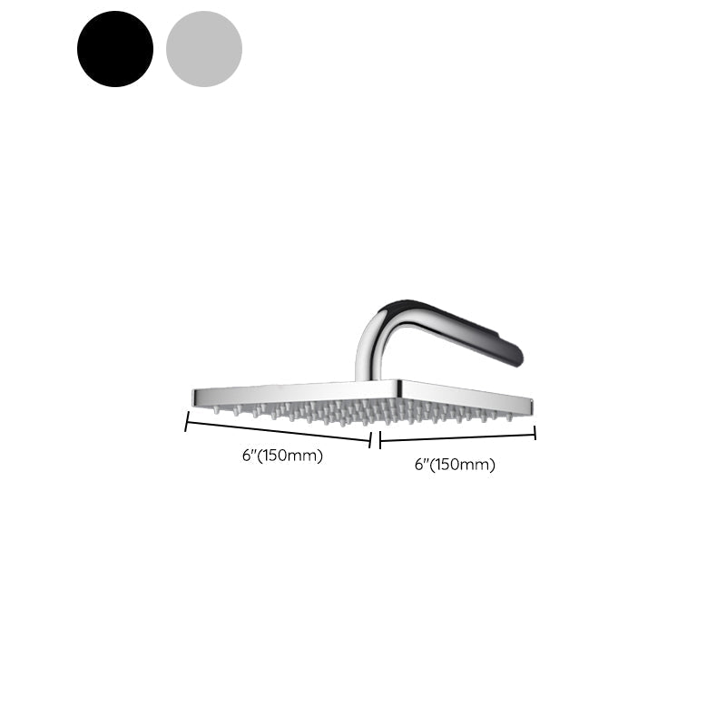 Sikunuo | Metal Shower Combo Contemporary Fixed Shower Head with Round and Rectangular Shape