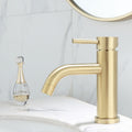 Sikunuo | Deck Mounted Roman Tub Faucet Low Arc Tub Faucet Set in Gold