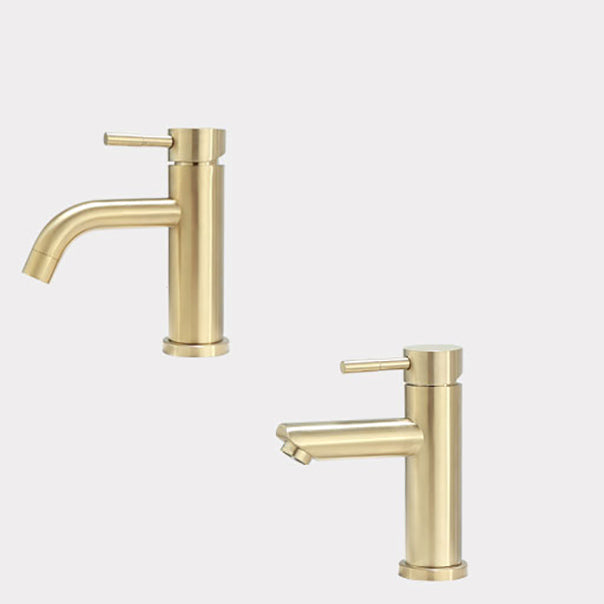 Sikunuo | Deck Mounted Roman Tub Faucet Low Arc Tub Faucet Set in Gold
