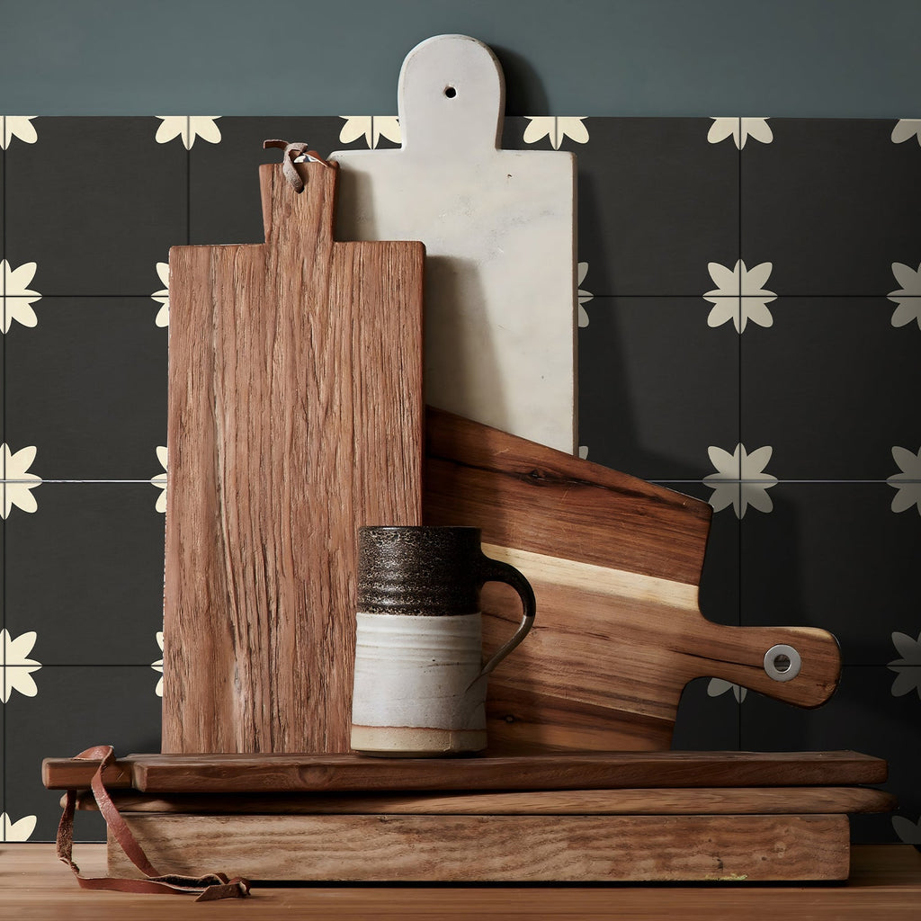 Sikunuo | PVC Peel and Stick Splash Protection Square Single Panel Wallpaper with Water Resistant