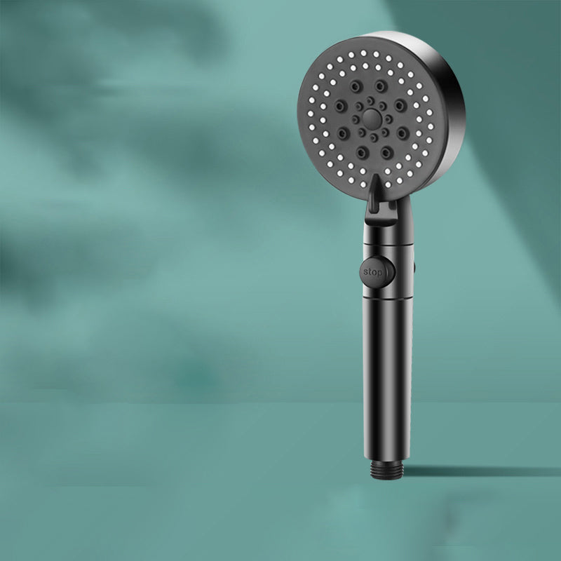 Sikunuo | Modern 6 Setting Shower Head Adjustable Spray Pattern Matt Black Round Shower Head
