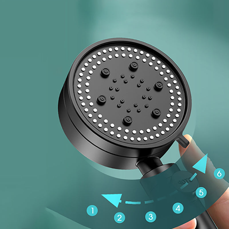 Sikunuo | Modern 6 Setting Shower Head Adjustable Spray Pattern Matt Black Round Shower Head