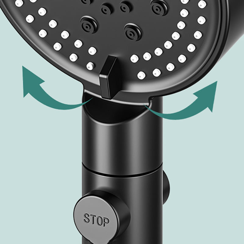 Sikunuo | Modern 6 Setting Shower Head Adjustable Spray Pattern Matt Black Round Shower Head
