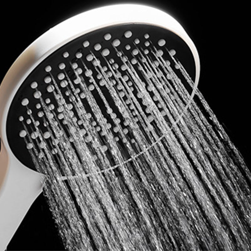 Sikunuo | Round Shower Set White Wall Mounted Hand Shower Lever Handle Shower Hose Swiveling Shower Set