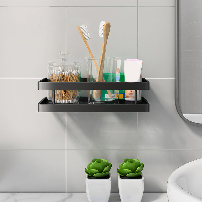 Sikunuo | 2-piece bathroom shelf made of matte black metal bathroom hardware set