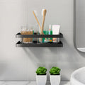 Sikunuo | 2-piece bathroom shelf made of matte black metal bathroom hardware set
