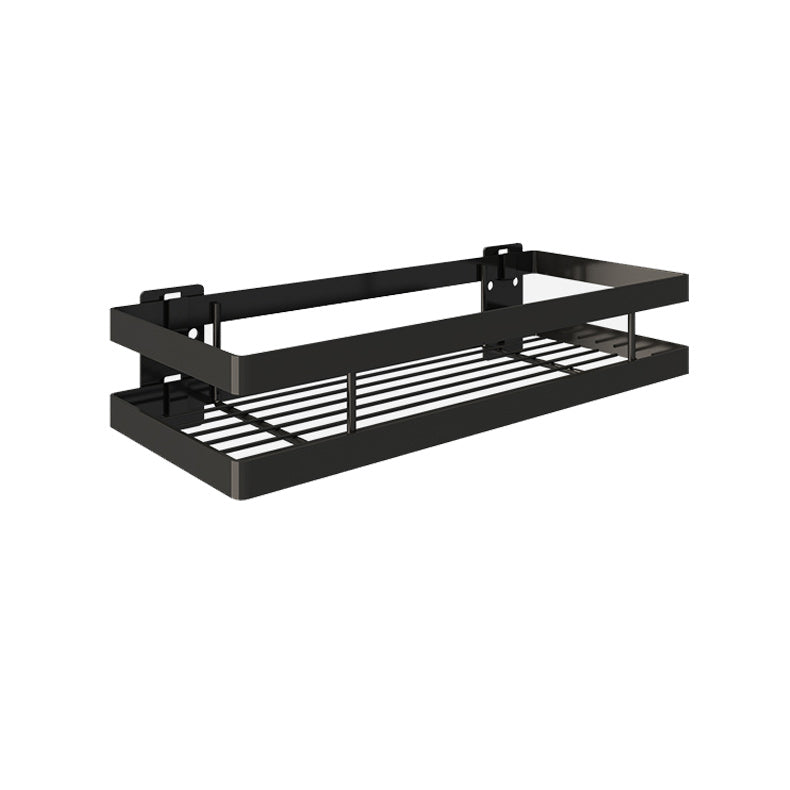 Sikunuo | 2-piece bathroom shelf made of matte black metal bathroom hardware set