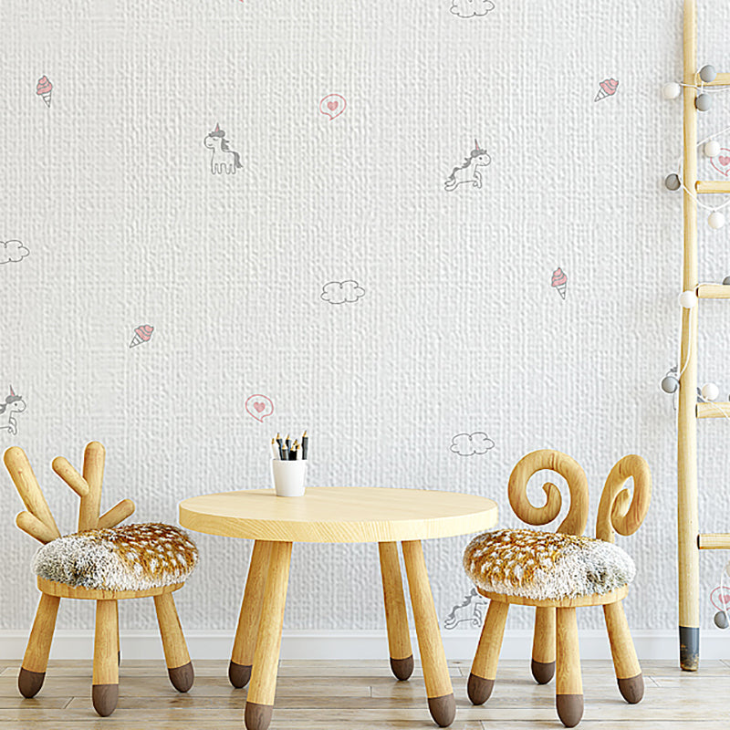 Sikunuo | PVC Wall Panel for Stripping and Installing Cartoon Print Matte Texture Wall Covering for the Living Room