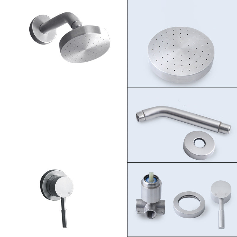 Sikunuo | Stainless Steel Shower Combination Round Fixed Shower Head with Shower Arm