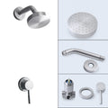 Sikunuo | Stainless Steel Shower Combination Round Fixed Shower Head with Shower Arm