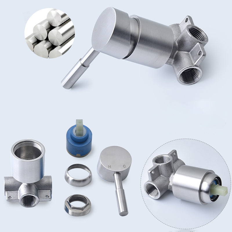 Sikunuo | Stainless Steel Shower Combination Round Fixed Shower Head with Shower Arm