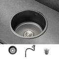 Sikunuo | Kitchen Sink Round Single Bowl Color and Scratch Resistant Under-mounted Stainless Steel Kitchen Sink