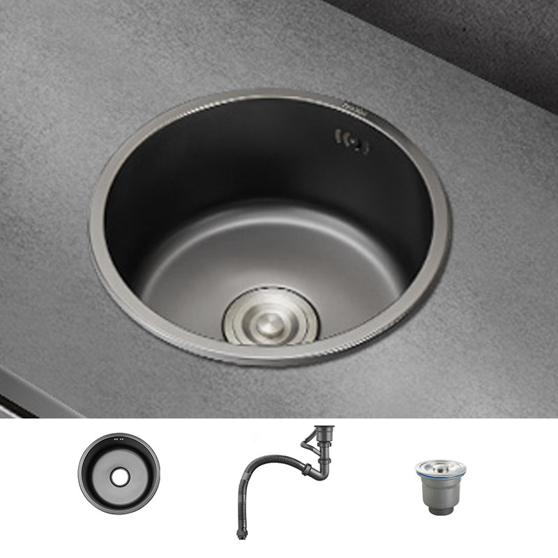 Sikunuo | Kitchen Sink Round Single Bowl Color and Scratch Resistant Under-mounted Stainless Steel Kitchen Sink
