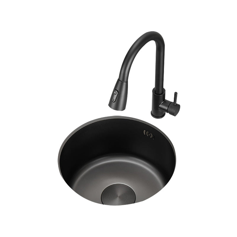Sikunuo | Kitchen Sink Round Single Bowl Color and Scratch Resistant Under-mounted Stainless Steel Kitchen Sink