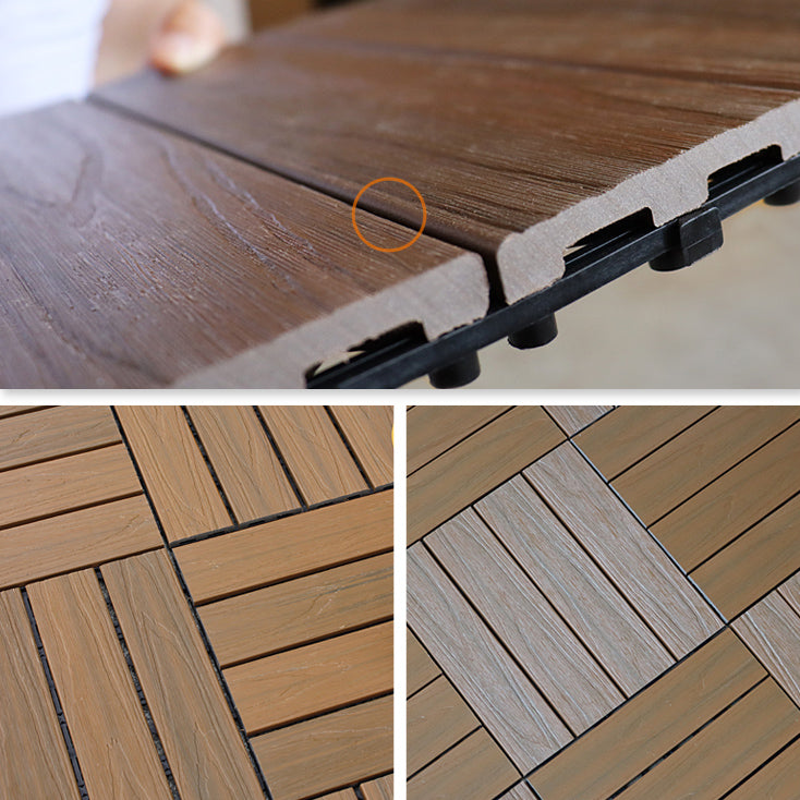 Sikunuo | Square Click Parquet Tiles Composite Tiles Striped Pattern Tile Set