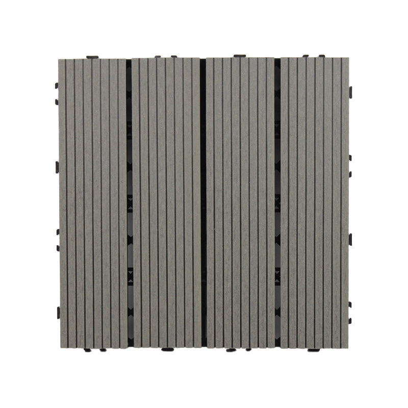 Sikunuo | Square Click Patio Floor Tiles Stripe Pattern Tile Set Floorboard