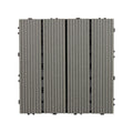 Sikunuo | Square Click Patio Floor Tiles Stripe Pattern Tile Set Floorboard