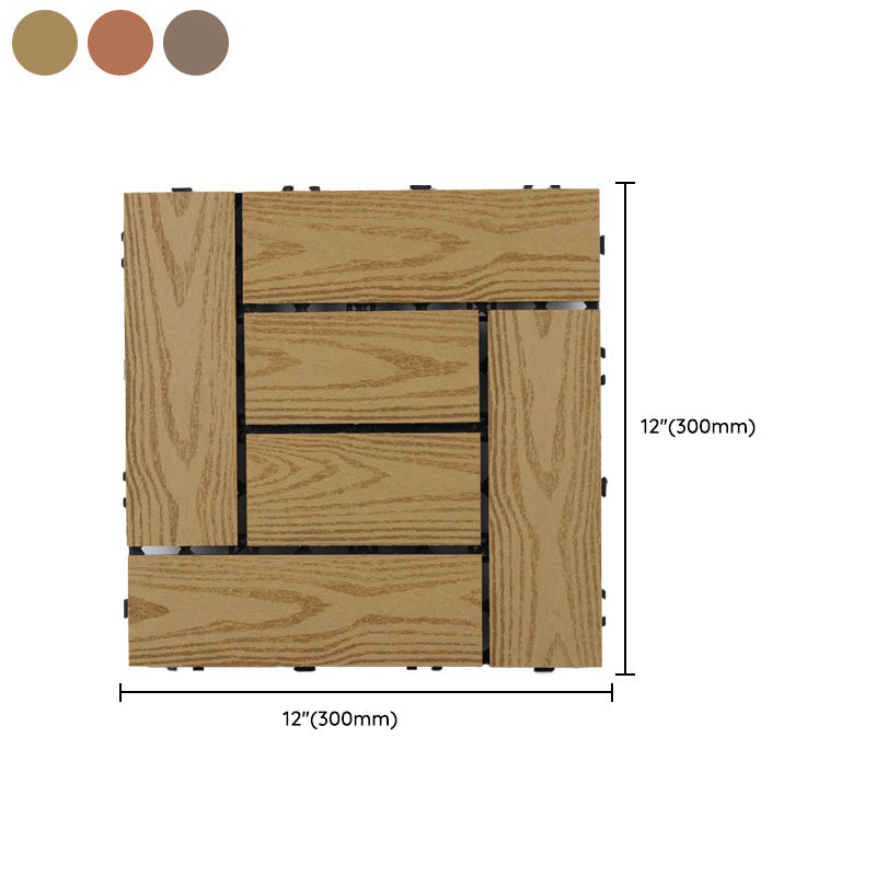 Sikunuo | Square Click Patio Floor Tiles Stripe Pattern Tile Set Floorboard