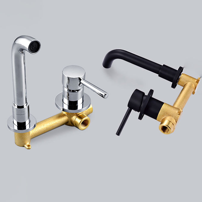 Sikunuo | Wall-mounted Metallic Bathtub Faucet Low Arc Pipe Bathtub Tap