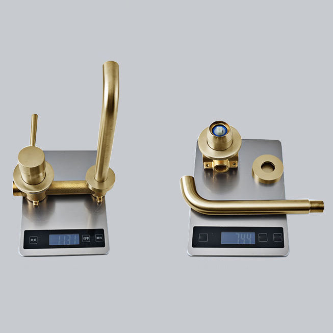 Sikunuo | Wall-mounted Metallic Bathtub Faucet Low Arc Pipe Bathtub Tap