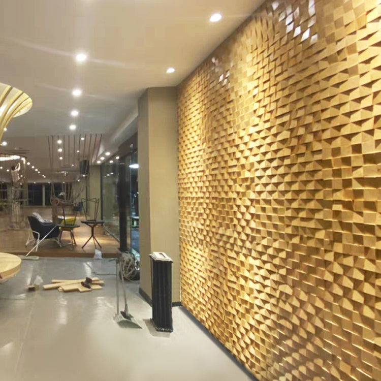 Sikunuo | Wall-Ceiling Light Wood Gluing Mosaic Indoor Modern Wall Ceiling