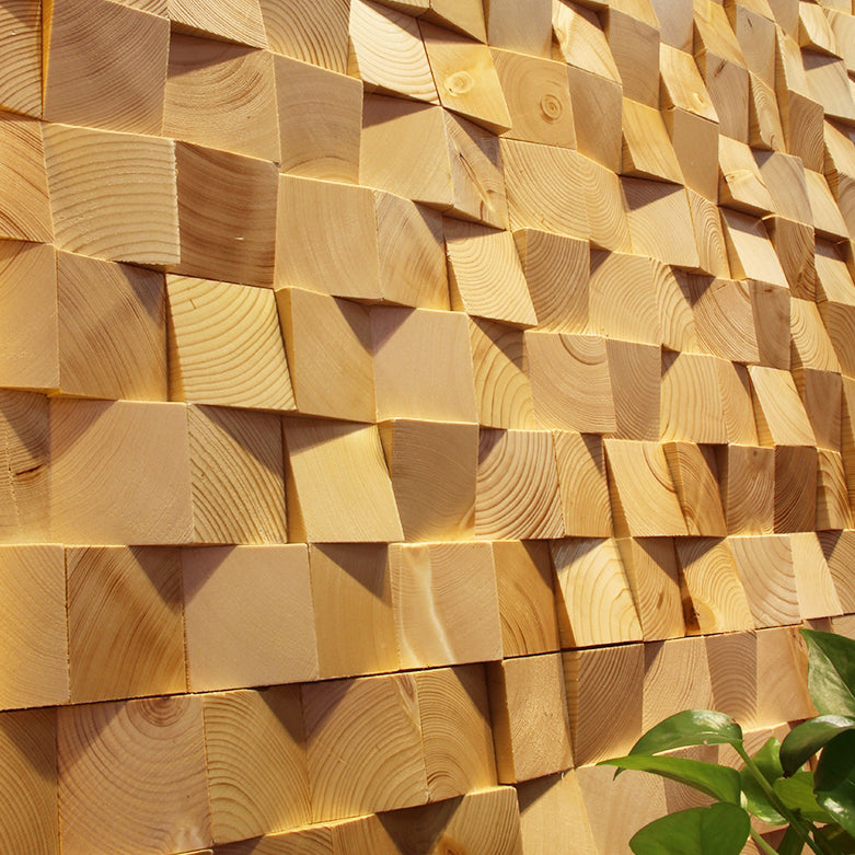 Sikunuo | Wall-Ceiling Light Wood Gluing Mosaic Indoor Modern Wall Ceiling