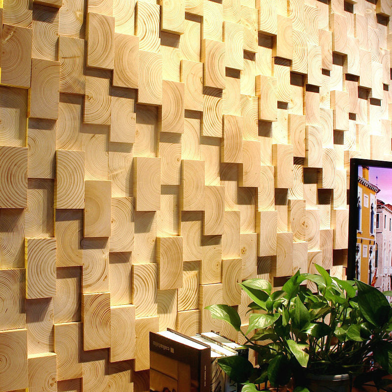 Sikunuo | Wall-Ceiling Light Wood Gluing Mosaic Indoor Modern Wall Ceiling