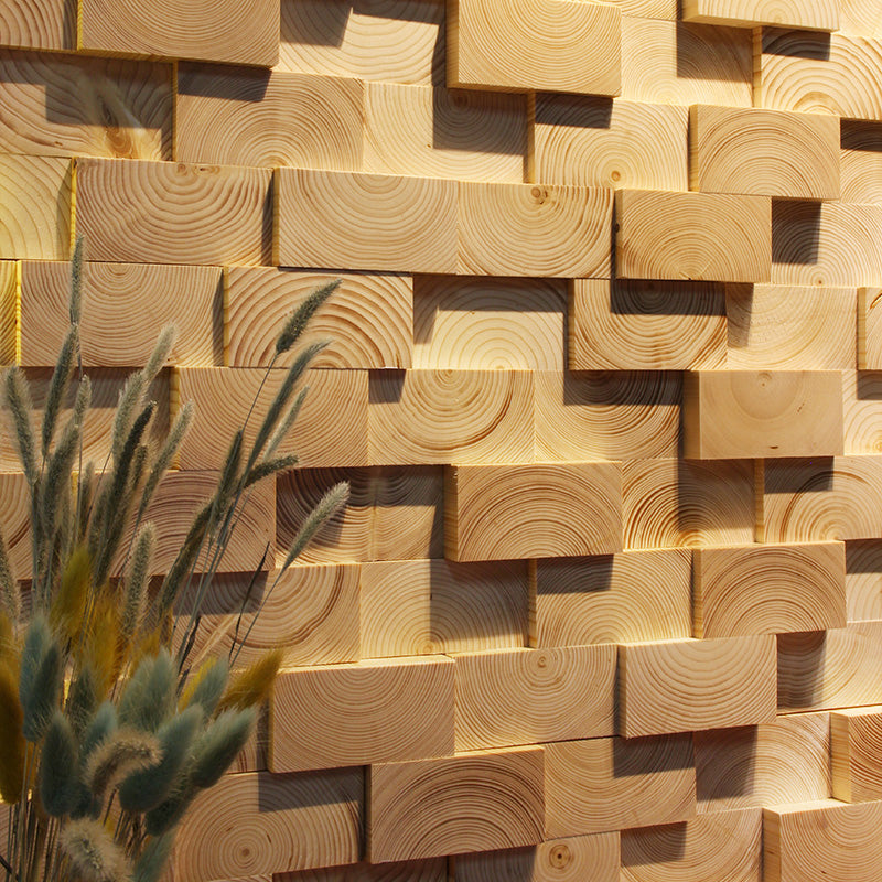 Sikunuo | Wall-Ceiling Light Wood Gluing Mosaic Indoor Modern Wall Ceiling