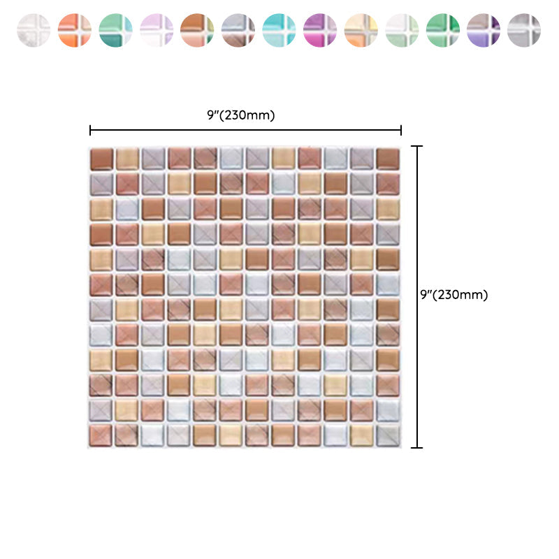 Sikunuo | Plastic Peel & Stick Mosaic Tile Waterproof Peel & Stick Mosaic Tile with Square Shape