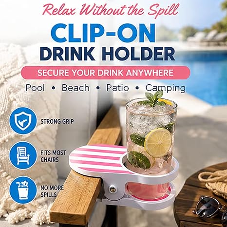 Portable Clip-On Beverage Holder – Universal & Spill-Proof