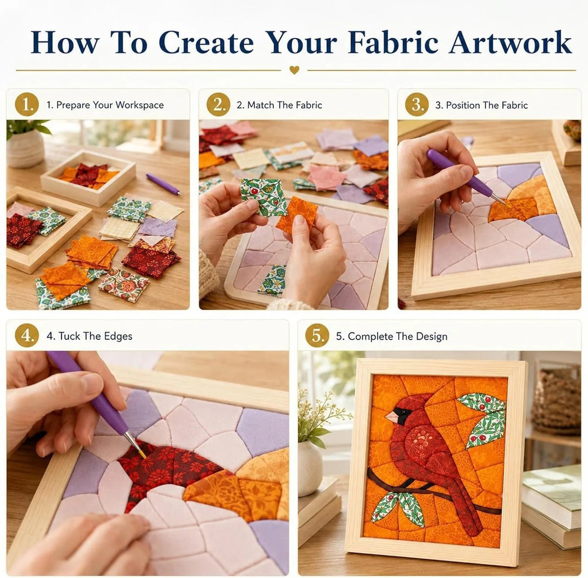 DIY Fabric Art Kit – 14 Designs