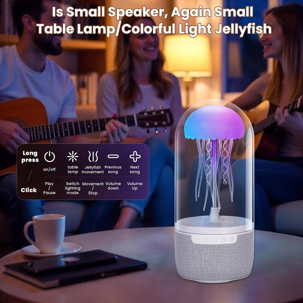 Jellyfish Lamp with Bluetooth Speaker