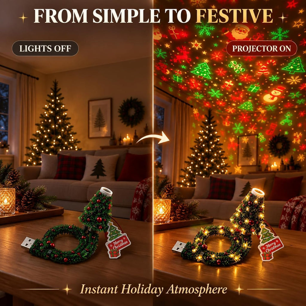 ❤️HD USB Christmas Tree Projector Light