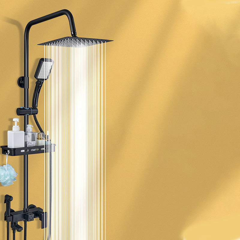 Sikunuo | Shower System Wall Mount Adjustable Spray Pattern Shower Arm Shower Set with Shower Hose