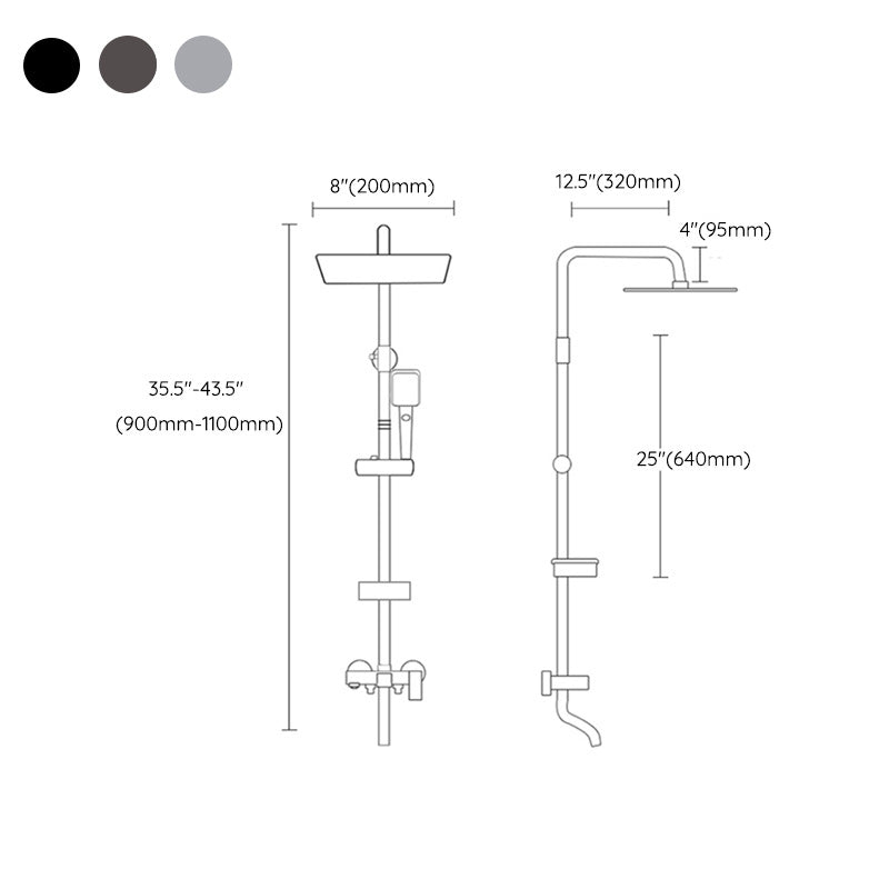 Sikunuo | Shower System Wall Mount Adjustable Spray Pattern Shower Arm Shower Set with Shower Hose