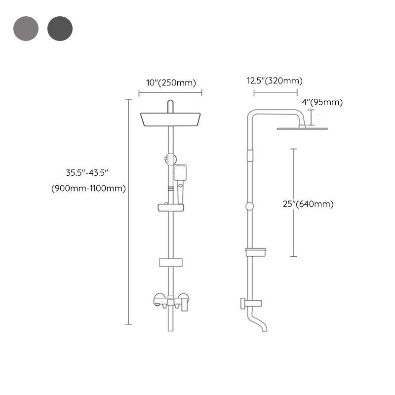 Sikunuo | Shower System Wall Mount Adjustable Spray Pattern Shower Arm Shower Set with Shower Hose