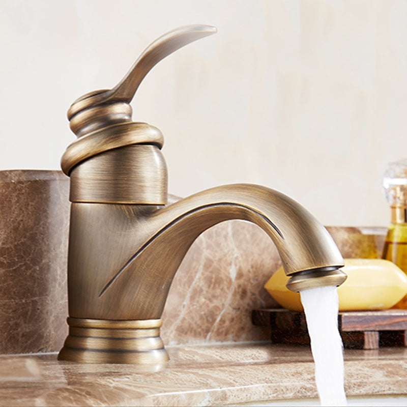Sikunuo | Glam Style Bathroom Sink Faucet Single Handle Low Arc Sink Faucet