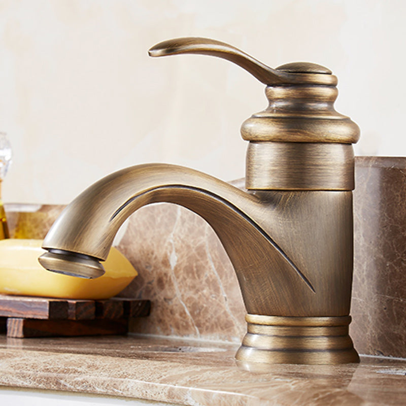 Sikunuo | Glam Style Bathroom Sink Faucet Single Handle Low Arc Sink Faucet