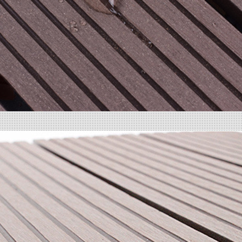 Sikunuo | 12" X 12" 4-Slat Square Deck/Patio Floor Tiles Snap Installation Floor Plank Tiles