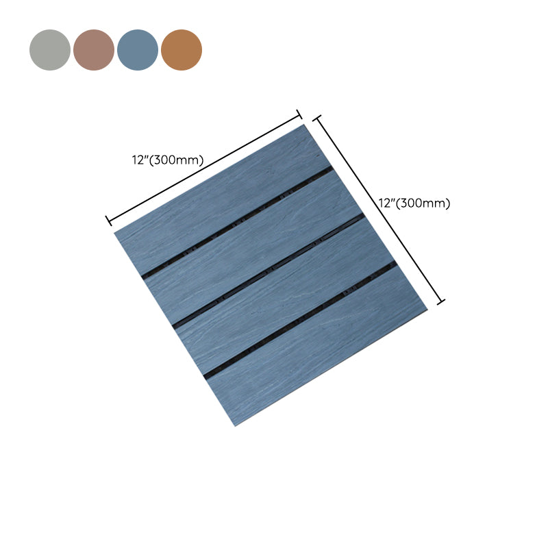 Sikunuo | 12" X 12" 4-Slat Square PVC Floor Tiles With Interlocking Installation Floor Plates Tiles