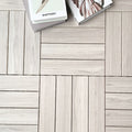 Sikunuo | Ground Patio Square Stripe Composite Waterproof Deck Board