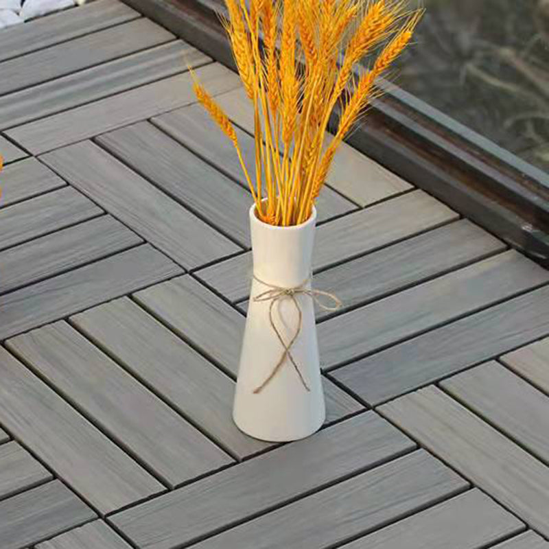 Sikunuo | 12" X 12" 4-Slat Square PVC Floor Tiles Snap-Fit Installation Floor Tiles