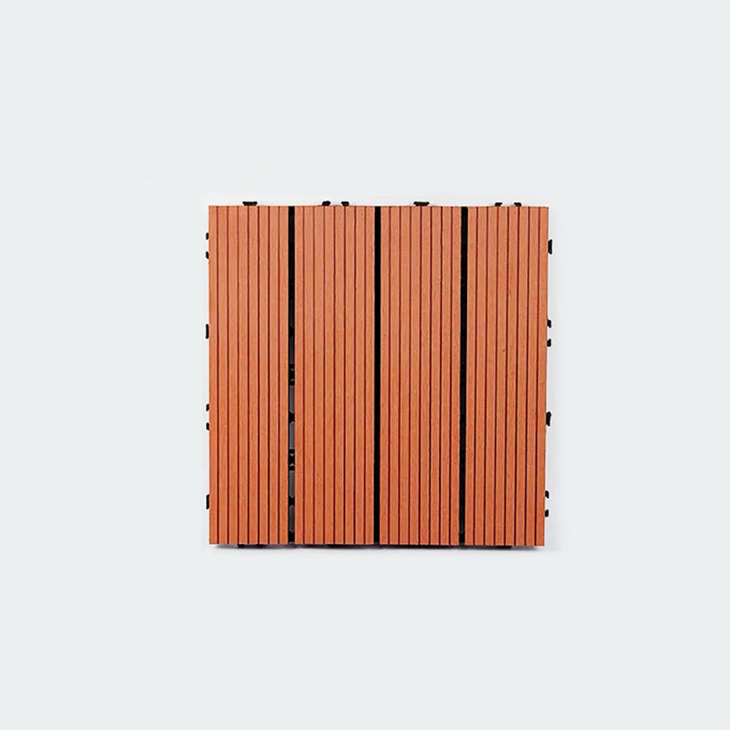 Sikunuo | Composite Plank Tiles Striped Pattern Square Deck Flooring Outdoor Patio