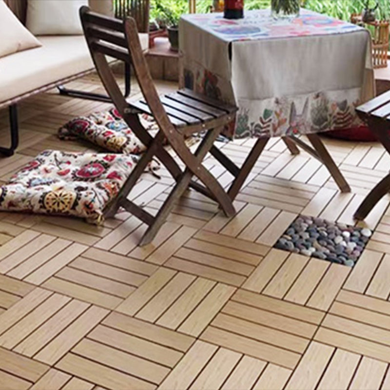 Sikunuo | Composite Plank Tiles Striped Pattern Square Deck Flooring Outdoor Patio