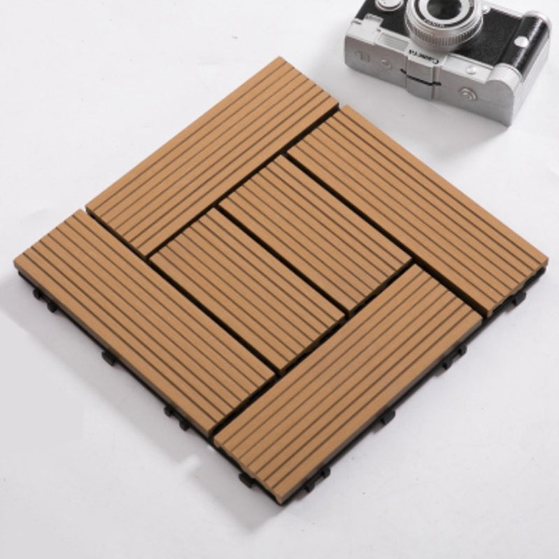 Sikunuo | Composite Plank Tiles Striped Pattern Square Deck Flooring Outdoor Patio