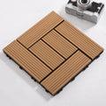 Sikunuo | Composite Plank Tiles Striped Pattern Square Deck Flooring Outdoor Patio