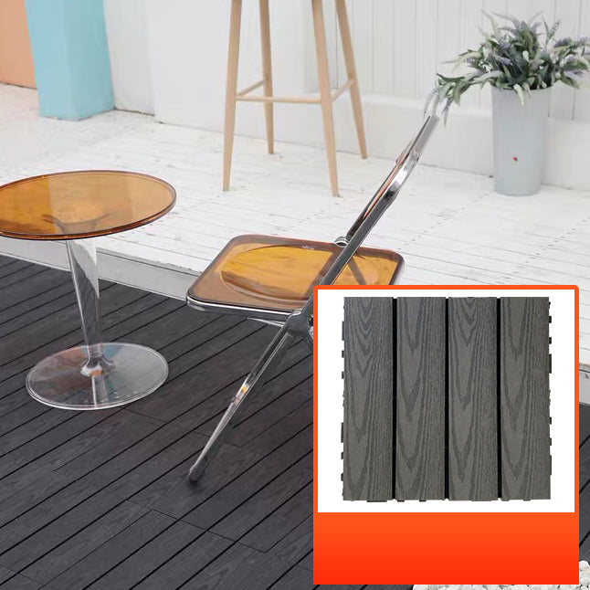 Sikunuo | Composite Square Patio Tiles Interlocking Striped Pattern Patio Floor Tiles