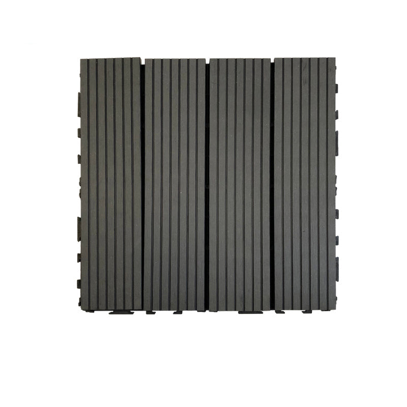 Sikunuo | Composite Square Patio Tiles Interlocking Striped Pattern Patio Floor Tiles